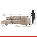 Ver imagem 5 de Sofá de Canto 5 Lugares 2,68m Veludo Marrom Sevilha 