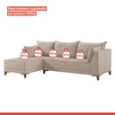 Ver imagem 6 de Sofá de Canto 5 Lugares 2,68m Veludo Marrom Sevilha 