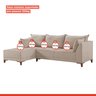 Sofá de Canto 5 Lugares com Almofadas 268cm Sevilha  - 6