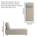 Ver imagem 4 de Sofa Modular 2 Lugares e Chaise Block Pes Madeira Courino Tcs 725 Moll