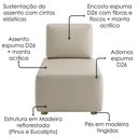 Ver imagem 7 de Sofa Modular 2 Lugares e Chaise Block Pes Madeira Courino Tcs 725 Moll