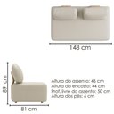 Ver imagem 3 de Sofa Modular 2 Lugares e Chaise Block Pes Madeira Courino Tcs 725 Moll