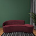 Ver imagem 2 de Sofá Curvo 3 Lugares 180cm Eron Braço Direito Veludo Vermelho - Nexta Casa