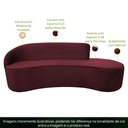 Ver imagem 3 de Sofá Curvo 3 Lugares 180cm Eron Braço Direito Veludo Vermelho - Nexta Casa