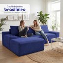 Ver imagem 6 de Sofá Evo 2,70m Molas Ensacadas com Chaise Lounge Esquerda Velourê Azul Cama Inbox
