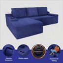 Ver imagem 2 de Sofá Evo 2,70m Molas Ensacadas com Chaise Lounge Esquerda Velourê Azul Cama Inbox