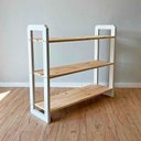 Ver imagem 4 de Aparador Linea Ample Moderno 3 Prateleiras 100cm Natural e Branco Artfactory Design