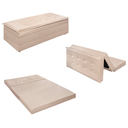 Ver mais imagens de Puff Recamier Casal Bege Vira Cama Colchão Estofado D23 com Baú para Visitas