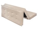 Ver imagem 3 de Puff Recamier Casal Bege Vira Cama Colchão Estofado D23 com Baú para Visitas