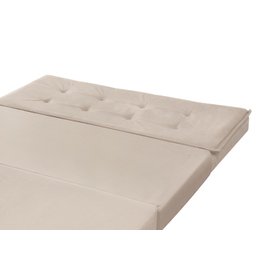 Puff Recamier que Vira Cama Casal Estofado para Quarto Bege - 6