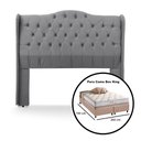 Ver imagem 7 de Cabeceira Estofada 1.95 para Cama Box King Capitonê Dubai Suede Cinza - Lh Móveis
