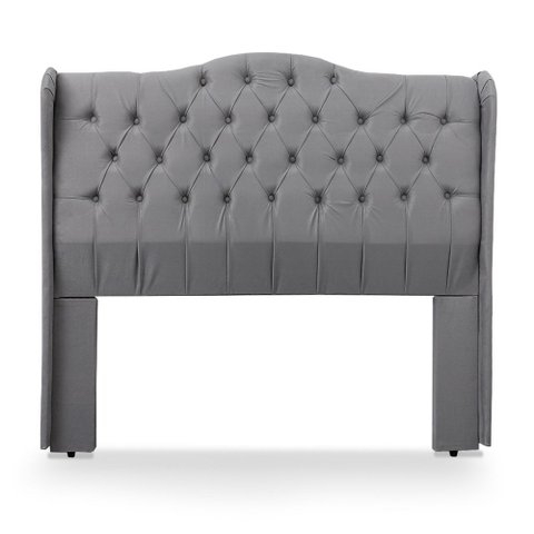 Cabeceira Estofada 1.95 para Cama Box King Capitonê Dubai Suede Cinza - Lh Móveis