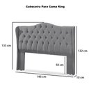 Ver mais imagens de Cabeceira Estofada 1.95 para Cama Box King Capitonê Dubai Suede Cinza - Lh Móveis