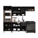 Ver imagem 4 de Armário de Cozinha Modulada Compacta Nara 12 Portas 2 Gavetas MDF Chumbo Fidelita Móveis