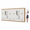 Ver imagem 4 de Closet Casal Duplo Lu 12 Portas com Espelho 8 Gavetas Cinamomo com Off White