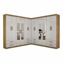 Ver imagem 3 de Closet Casal Duplo Lu 12 Portas com Espelho 8 Gavetas Cinamomo com Off White