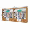 Ver imagem 5 de Closet Casal Duplo Lu 12 Portas com Espelho 8 Gavetas Cinamomo com Off White