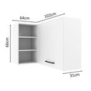 Ver imagem 3 de Armário de Cozinha Aéreo de Canto 1 Porta para linha de 60 cm de profundidade Branco Agata Madesa 