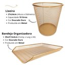 Ver imagem 2 de Kit Escritório Lixeira Aramada Bandeja Organizadora Papel