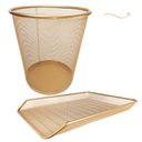 Ver imagem 5 de Kit Escritório Lixeira Aramada Bandeja Organizadora Papel