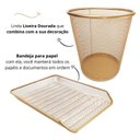 Ver imagem 4 de Kit Escritório Lixeira Aramada Bandeja Organizadora Papel