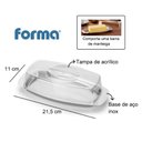 Ver imagem 2 de Manteigueira Pote para Guardar Manteiga na Geladeira Servir Mesa Base de Aço Inox Cúpula de Acrí