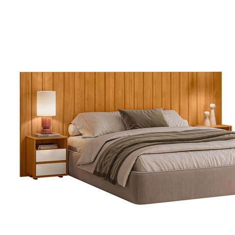 Cabeceira Extensível com Mesas Laterais Frida 156cm-255cm Linha Espazzo Madetec