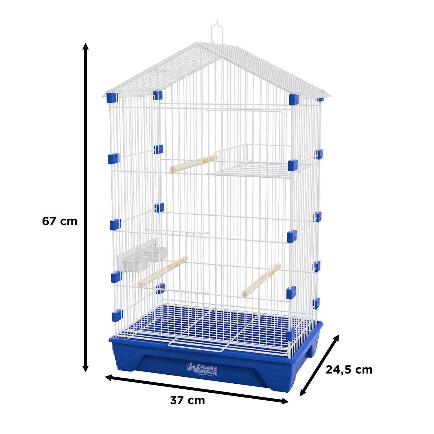 Gaiola Travas Plásticas Malha Fina para Periquito Quatiguá:branco+azul - 2