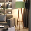 Ver imagem 1 de Luminária de Chão Tripé Celta com Cúpula Abajur Verde/nature