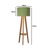Luminária de Chão Tripé Celta com Cúpula Abajur Verde/nature - 6