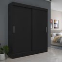 Ver imagem 1 de Guarda Roupa Solteiro 2 Portas de Correr 135cm Orazio Preto Fosco - Província