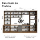 Ver imagem 3 de Armário de Cozinha Completa 340 cm Rustic/Cinza Vik Madesa 01