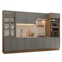 Ver imagem 2 de Armário de Cozinha Completa 340 cm Rustic/Cinza Vik Madesa 01