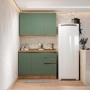 Ver imagem 1 de Armário de Cozinha Compacta 100% Mdf 120cm Nogueira/verde Celeste Kappesberg