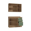Ver imagem 5 de Armário de Cozinha Compacta 100% Mdf 120cm Nogueira/verde Celeste Kappesberg