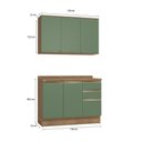 Ver imagem 3 de Armário de Cozinha Compacta 100% Mdf 120cm Nogueira/verde Celeste Kappesberg