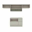 Ver imagem 3 de Cozinha Completa Fineze 4 Portas 4 Gavetas com Vidro 100% MDF Areia Hp - Henn