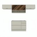 Ver imagem 2 de Cozinha Completa Fineze 4 Portas 4 Gavetas com Vidro 100% MDF Areia Hp - Henn