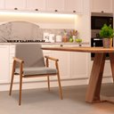 Ver imagem 6 de Cadeira Decorativa Sala de Jantar Sidnei Linho Bege - Gran Belo