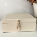 Ver imagem 2 de Caixa em Mdf com Revestimento em Pu Bege G 27,5x23,5x11cm