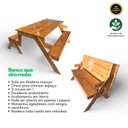 Ver imagem 3 de Banco de Madeira que Vira Mesa 6 Lugares Mel