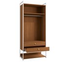 Ver imagem 5 de Armário Alto Closet Fechado 2 Portas 2 Gavetas e Prateleira Mdf e Aço Canela/branco Brilho