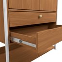 Ver imagem 6 de Armário Alto Closet Fechado 2 Portas 2 Gavetas e Prateleira Mdf e Aço Canela/branco Brilho