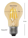 Ver imagem 3 de 2 Lâmpada de Filamento Led A60 4w Âmbar 2200k Bivolt Retrô Vintage