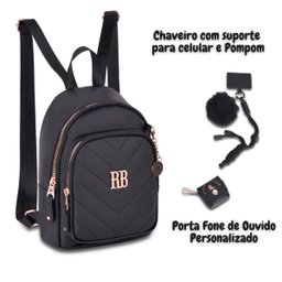 Mini Mochila Rebecca Bonbon com Porta Fones Chaveiro e Caixa - 3