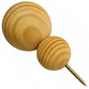 Ver imagem 2 de Kit 4 Ganchos Cabideiros de Parede Esfera em Madeira Maciça Pinus Cor Natural