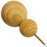 Kit 4 Ganchos Cabideiros de Parede Esfera em Madeira Maciça Pinus Cor Natural - 2