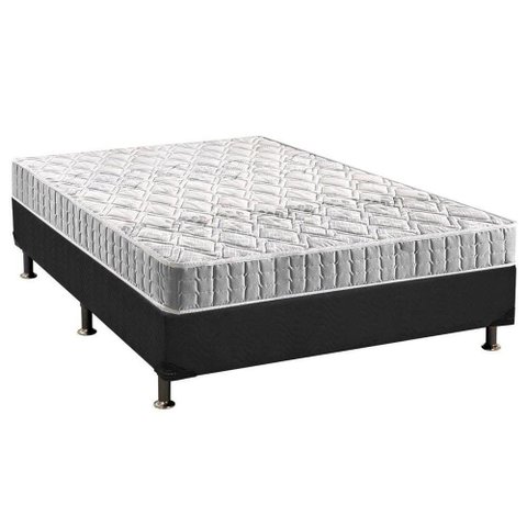 Cama Box Casal: Colchão Espuma D33 Anjos Orthosono + Base CRC Suede Gray(138x188)