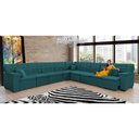 Ver imagem 2 de Sofá de Canto Retrátil e Reclinável Veludo Soft 457x457cm Sofisticato Estofados - Verde