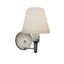 Ver imagem 1 de Arandela Cone Vivare Md-2013 Base Alumínio Branco Com Interruptor Cúpula em Tecido - Bivolt - Branco